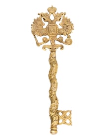 ORNATE RUSSIAN GILT BRASS CHAMBERLAINS KEY