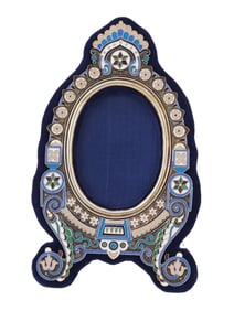 RUSSIAN SILVER CLOISONNE ENAMEL PICTURE FRAME