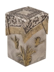 RUSSIAN GILT SILVER NIELLO DRAGONFLY TEA CADDY