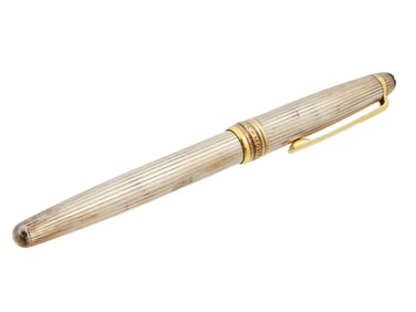 VTG MONTBLANC MEISTERSTUCK SILVER PEN WITH 18K GOLD NIB