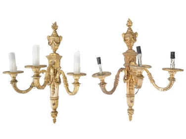 ANTIQUE LATE 19TH C FRENCH BRONZE WALL SCONCES