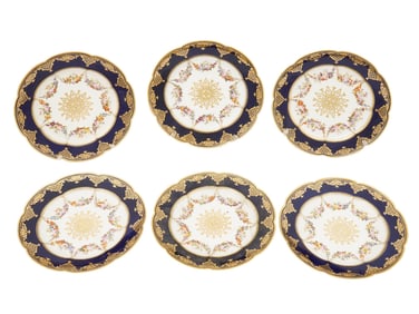 SET OF SIX FRENCH SERVES PORCELAIN PLATES 1848