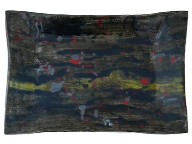 TOSHIKA TAKAEZU GLAZED CERAMIC ART PLATE