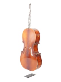 MODERNIST VIOLIN SCULPTURE SIGNED ROBERT RAUSCHENBERG
