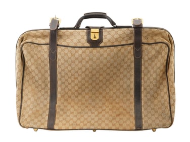 VINTAGE GUCCI BEIGE GG CANVAS TRAVEL BAG