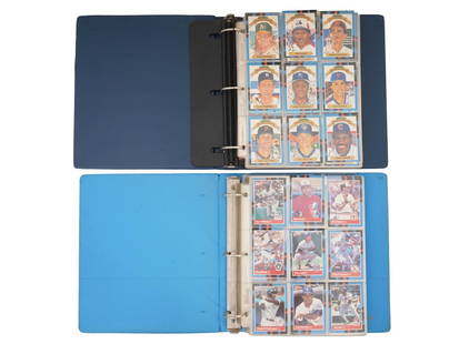VINTAGE BASEBALL CARDS AMERICAN BASEBALL PLAYERS: A group of two binders of vintage baseball cards featuring American baseball players from the 1980s. Vintage Sport Cards And American Sport Memorabilia For Collectors. THIS LOT QUALIFIES FOR A