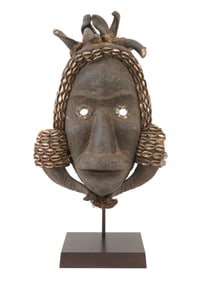 WEST AFRICAN DAN IVORY COAST CARVED WOOD FACE MASK
