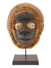 WEST AFRICAN DAN IVORY COAST CARVED WOOD FACE MASK