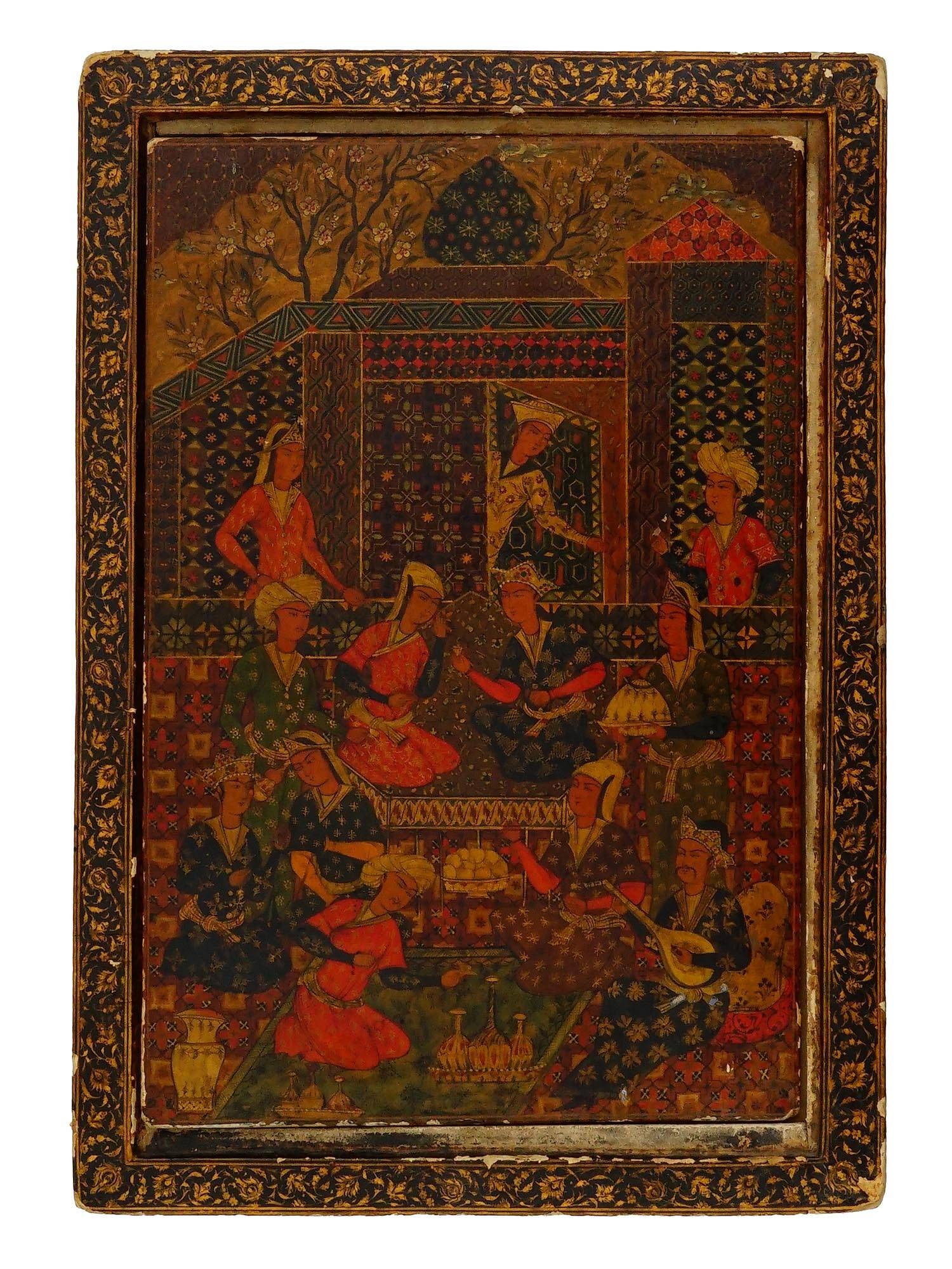 ANTIQUE PERSIAN QAJAR PAPIER MACHE MIRROR CASE (1 of 15)