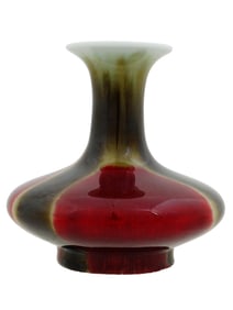 ANTIQUE CHINESE QING FLAMBE GLAZED CERAMIC VASE