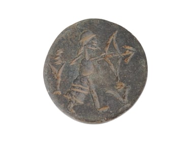 ANCIENT MESOPOTAMIAN STONE STAMP SEAL W ARCHER