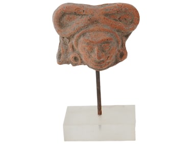 ANCIENT PRE COLUMBIAN EL SALVADOR TERRACOTTA HEAD