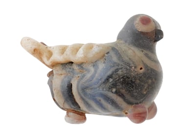 MINIATURE ANCIENT PHOENICIAN MOSAIC GLASS BIRD AMULET