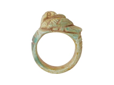 ANCIENT EGYPTIAN STONE RING W IBIS BIRD 715 TO 332 BC