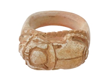 ANCIENT EGYPTIAN PTOLEMAIC CARVED STONE RING