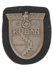 WWII GERMAN THIRD REICH KUBAN CAMPAIGN SHIELD BADGE