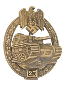 WWII NAZI GERMAN THIRD REICH ARMY TANK ASSAULT BADGE