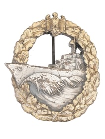 WWII NAZI GERMAN KRIEGSMARINE DESTROYER WAR BADGE