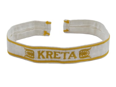 GERMAN WWII CRETE COTTON W EMBROIDERY CUFF TITLE