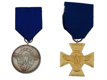 WWII GERMAN THIRD REICH LONG SERVICE IN POLICE MEDALS