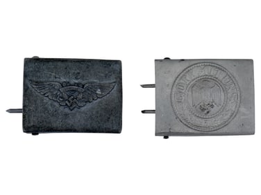TWO WWII NAZI GERMAN WEHRMACHT BELT BUCKLES