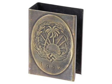 WWII NAZI GERMAN AFRICA CORPS OFFICER BRASS MATCH COVER