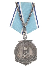 RUSSIAN SOVIET SILVER MEDAL OF ADMIRAL USHAKOV