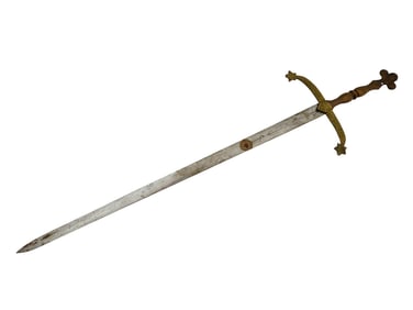 ANTIQUE CEREMONIAL SWORD WITH A CROSS FINIAL