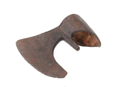 ANTIQUE MEDIEVAL HAND FORGED IRON AXE CURVED BLADE