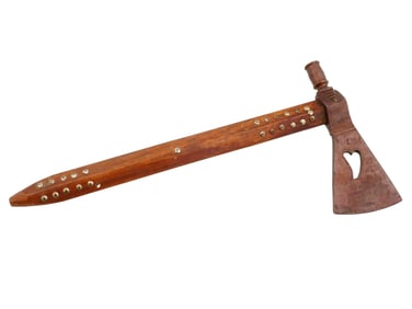 VINTAGE FORGED IRON TOMAHAWK WEEPING HEART CUTOUT