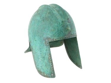 ANCIENT GREEK ILLYRIAN DOMED FORM BRONZE HELMET