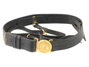 ANTIQUE US NAVY OFFICERS LEATHER CEREMONIAL BELT