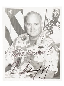 VINTAGE AMERICAN GENERAL SCHWARZKOPF SIGNED PHOTOGRAPH