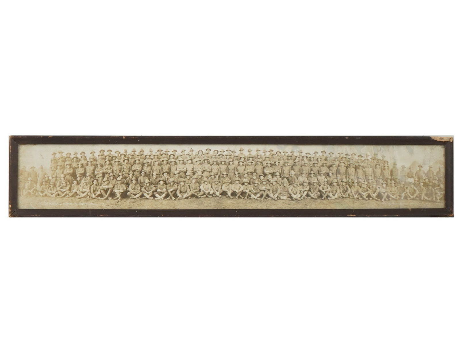 WWI ERA YARD LONG US INFANTRY CAMP PHOTO PRINT FRAMED (1 of 9)