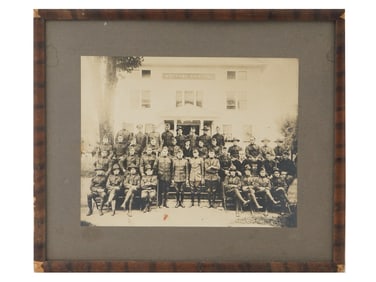 WWI 1916 AMERICAN MILITARY GROUP PHOTO FRAMED