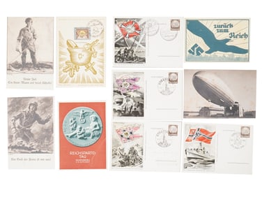 WWII ERA NAZI GERMAN POSTCARDS WITH STAMPS