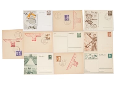 WWII ERA NAZI GERMAN POSTCARDS WITH STAMPS