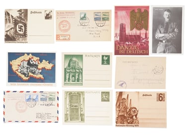 WWII ERA NAZI GERMAN POSTCARDS WITH STAMPS