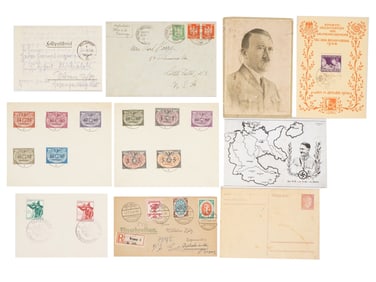 WWII ERA NAZI GERMAN POSTCARDS WITH STAMPS