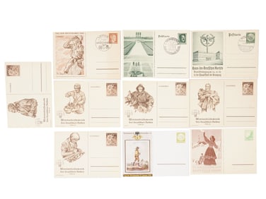 WWII ERA NAZI GERMAN POSTCARDS WITH STAMPS