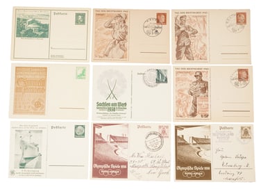 WWII ERA NAZI GERMAN POSTCARDS WITH STAMPS