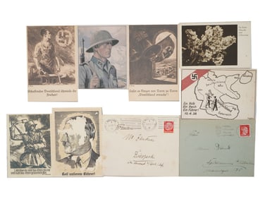WWII ERA NAZI GERMAN POSTCARDS WITH STAMPS