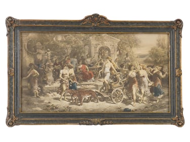 ANTIQUE HAND TINTED LITHOGRAPH EMANUEL OBERHAUSEN