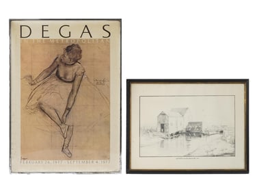 LOT OF EXHIBITION POSTER AFTER DEGAS PRINT SIGNED