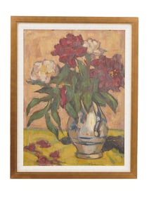 RUSSIAN OIL PAINTING SIGNED NATALIA GONCHAROVA