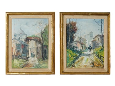 VINTAGE OIL ON CANVAS PAINTINGS BY A STORHELLO
