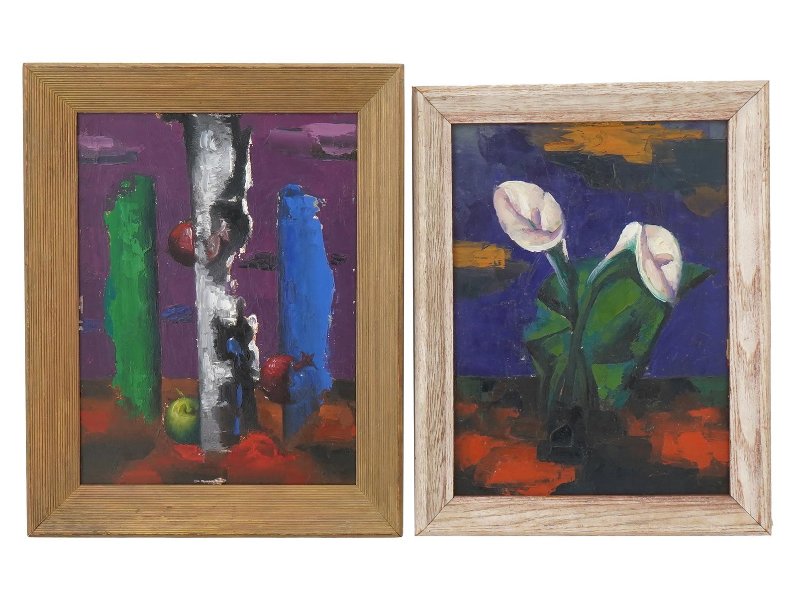 LOT OF STILL LIFE OIL PAINTINGS BY ANVAR SAIFUTDINOV: Anvar Kamilevich Saifutdinov, Russian, Tatarstan, born 1963, a pair of oil paintings on board depicting still lifes. Signed, titled, dated 1986 and 1987, and inscribed, on the backside. One is inscrib
