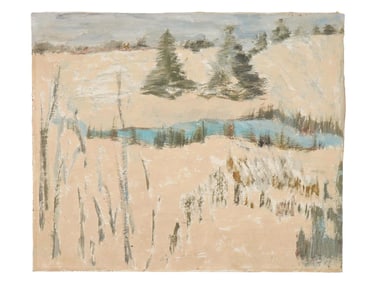 WINTER LANDSCAPE IMPRESSIONIST OIL PAINTING D. FINELLI