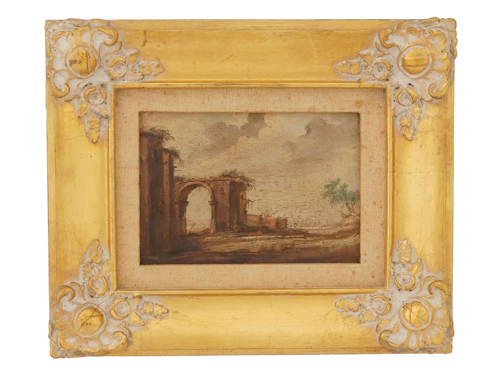 ATTR FRANCESCO GUARDI ANTIQUE OIL ON CANVAS PAINTING (1 of 4)