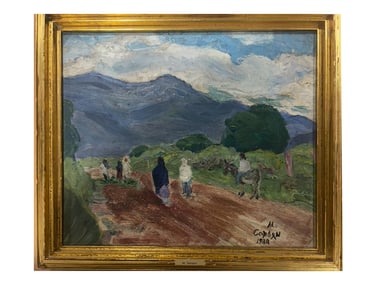 SIGNED MARTIROS SARYAN ARMENIAN OIL LANDSCAPE PAINTING